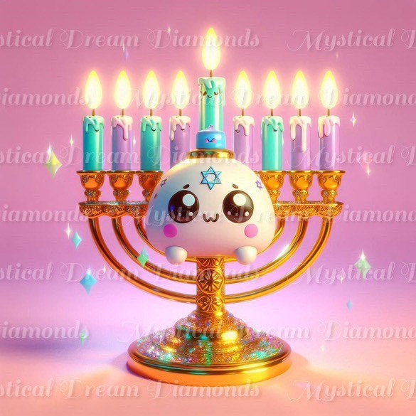 Cute Menorahs (5 options) by Bex. Ai Art