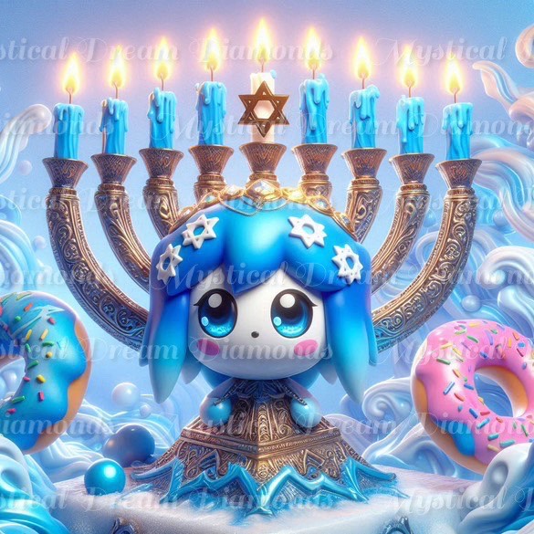 Cute Menorahs (5 options) by Bex. Ai Art