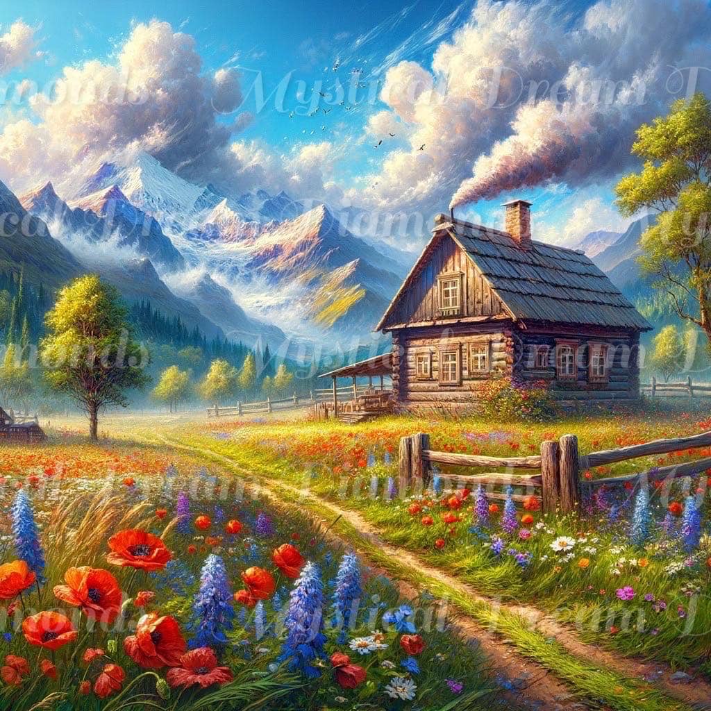 Cabin in a Field  by Sandrietta Ai