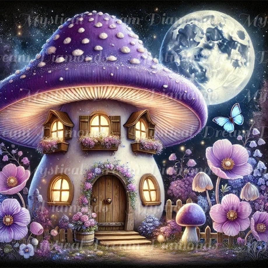 Purple Mushroom House by Sandrietta Ai