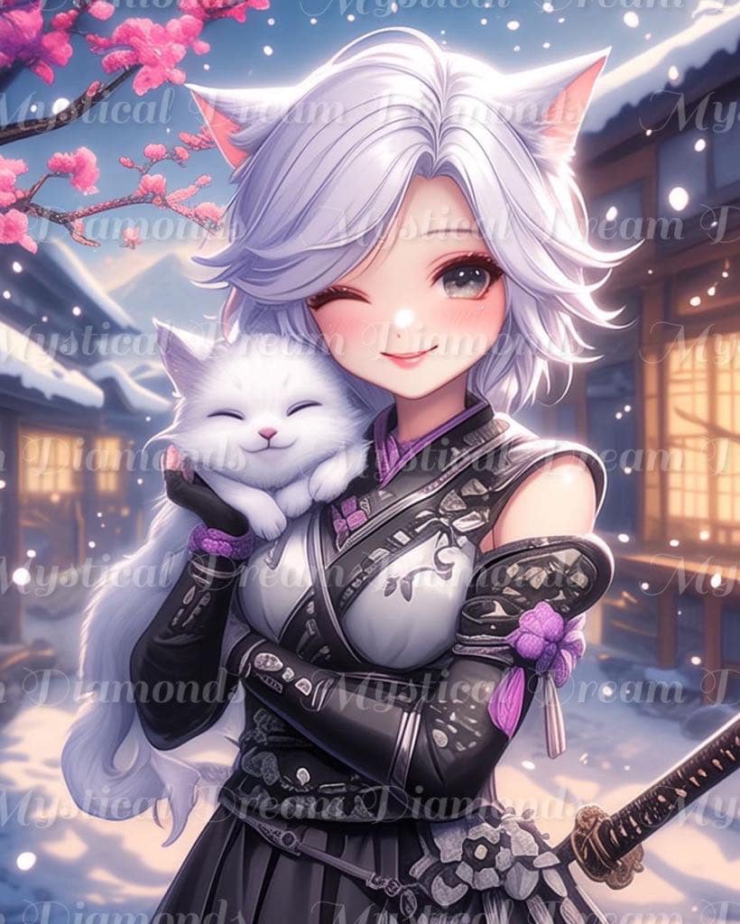 Samurai Cat GirI by Bex.ai Art