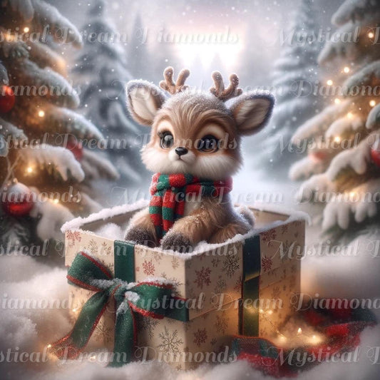 Baby Reindeer in a Box by Sandrietta.Ai