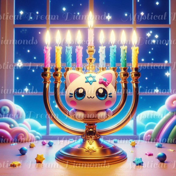 Cute Menorahs (5 options) by Bex. Ai Art