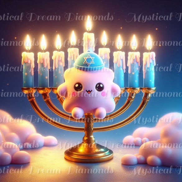 Cute Menorahs (5 options) by Bex. Ai Art