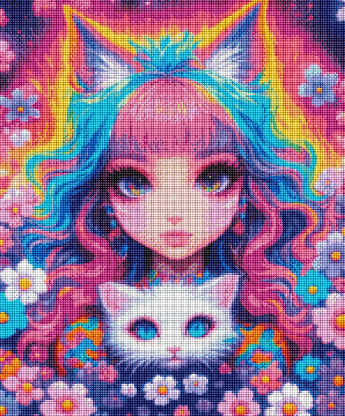 Cat Flower Girl by Bex.ai Art