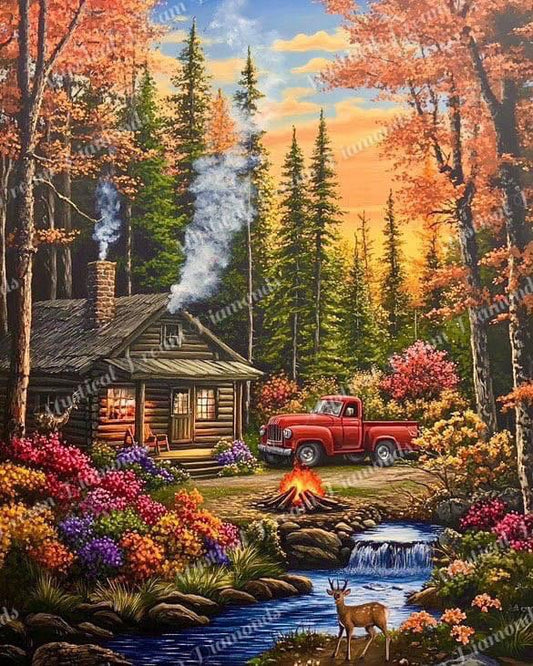 Cabin in the Woods by Bex.Ai Art