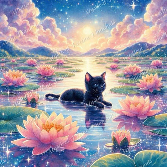 Blacky Cat in the Lake by Dreamy Witch