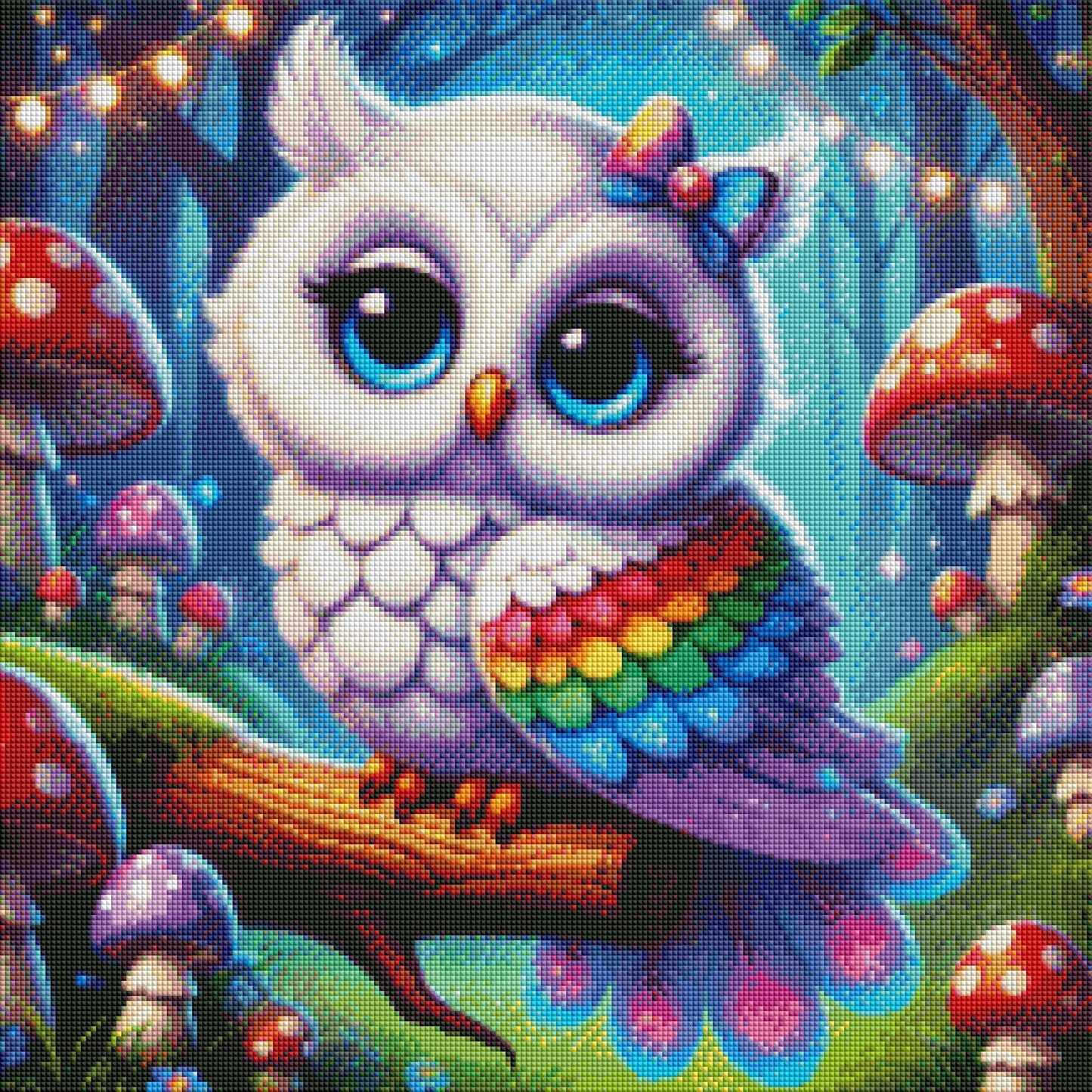 White Rainbow Owl by Cocomarshmallow Art