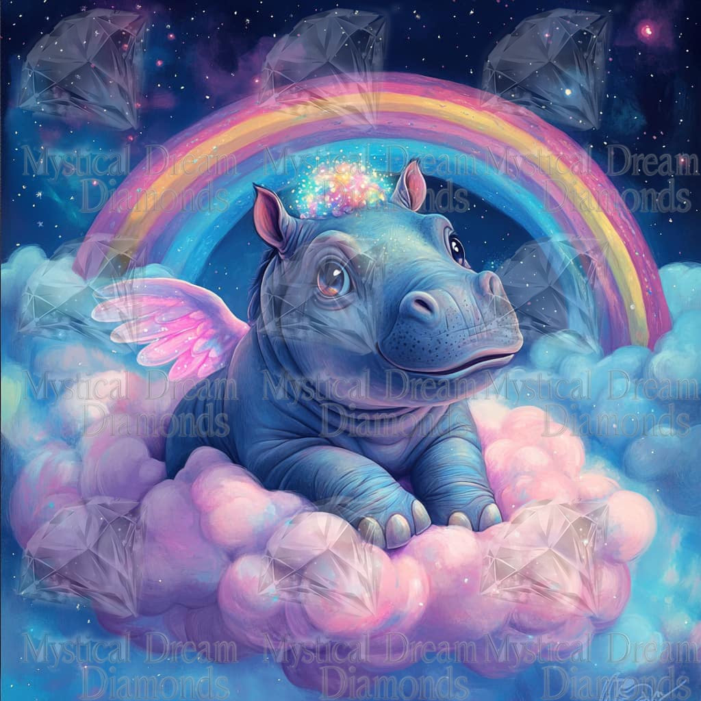 Hippo on a Cloud by Sandrietta