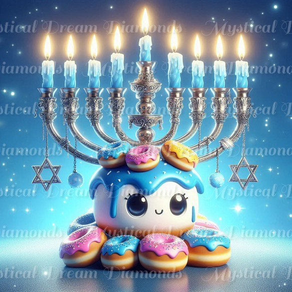 Cute Menorahs (5 options) by Bex. Ai Art