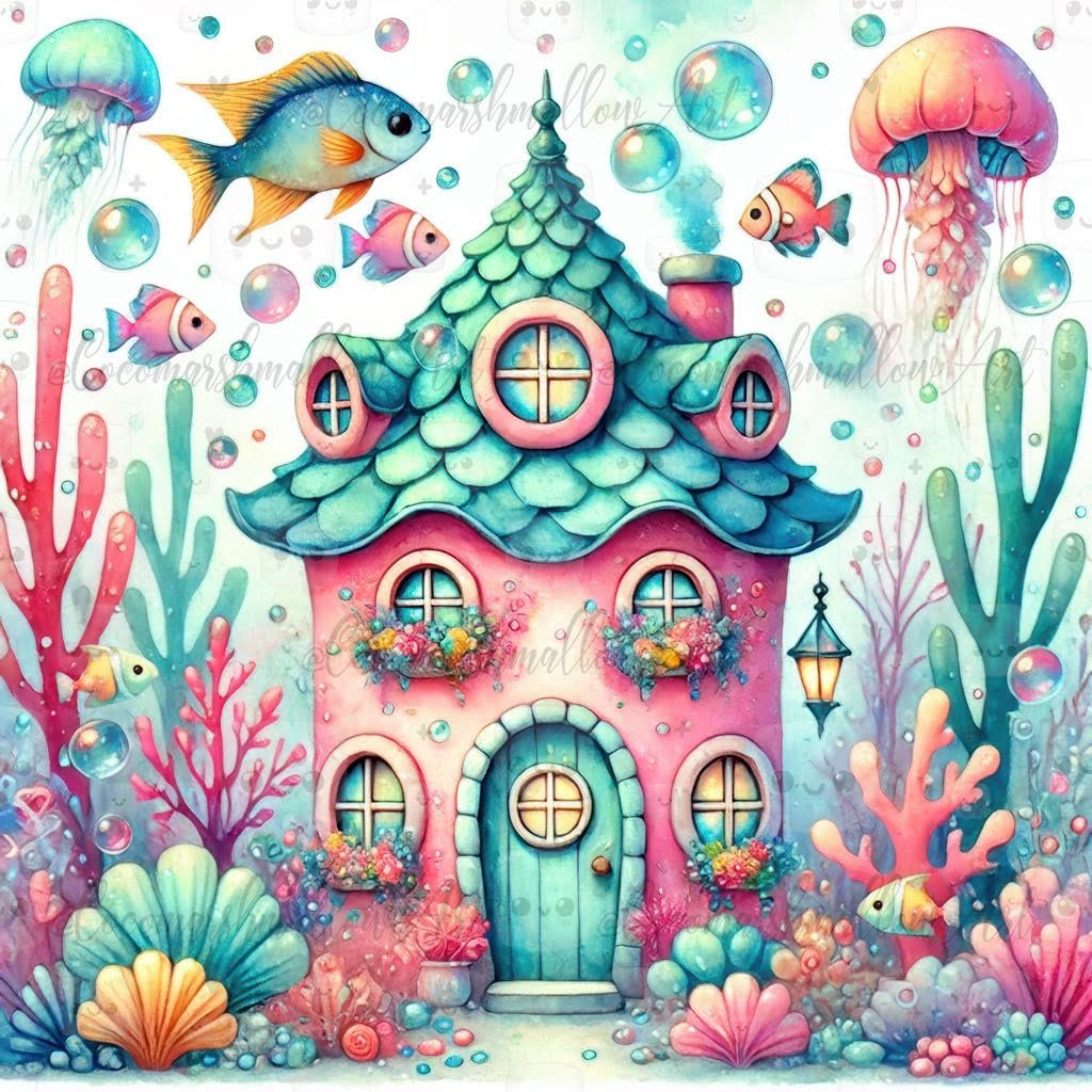 Underwater House by Cocomarshmallow Art